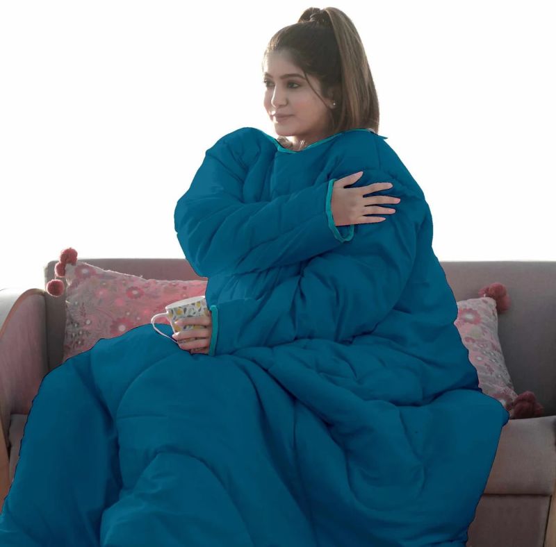 Dark Blue Reversible Wearable Adult Comforter