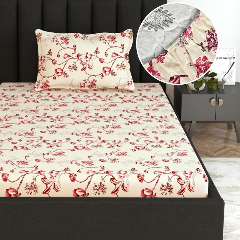 Tulip Floral Elastic Fitted Single Bed Bedsheet