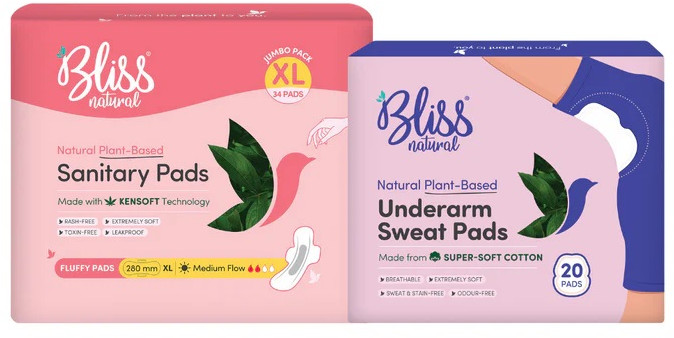 Organic Sanitary Pads Xl With Bliss Natural Sweatpad Pack Of 10 Piece