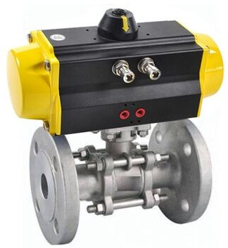 Pneumatic Actuated Three Piece Flanged Ball Valve