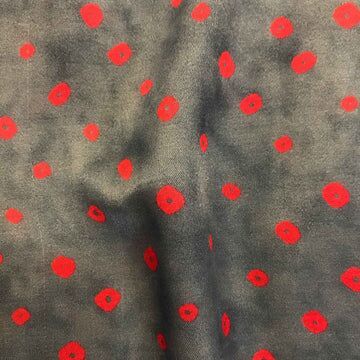 Blue & Red Traditional Modal Silk Fabric