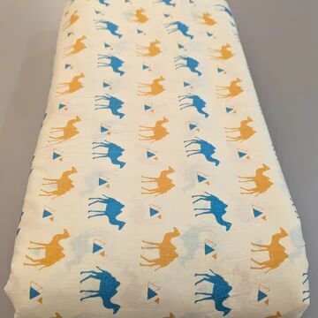 Cream Quirky Camel Prints Cotton Fabric