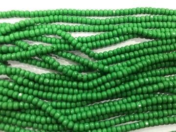 Dark Green Opaque Spherical Handcut Glass Seed Beads (3 Mm)