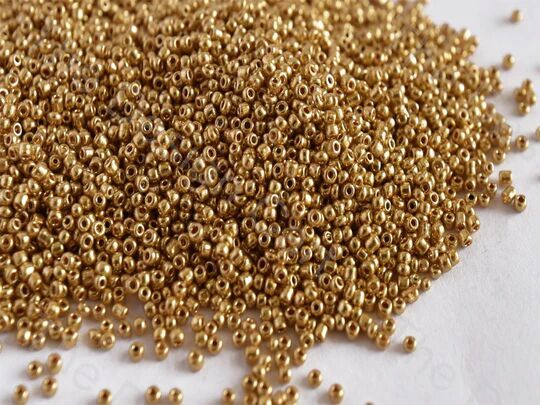 Dark Uni Gold Round Rocailles Seed Beads