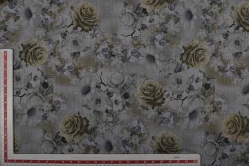 Grey Printed Kota Fabric