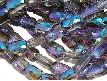 Levender Multicolor Rectangular Designer Crystal Beads