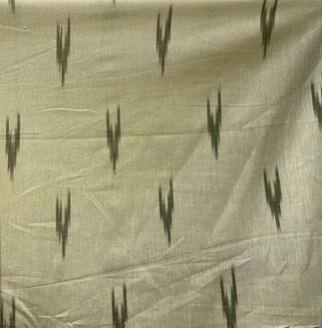 Light Green Motifs Handloom Ikat Cotton Fabric