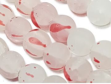 Light Red Spherical Frosted Designer Glass Beads