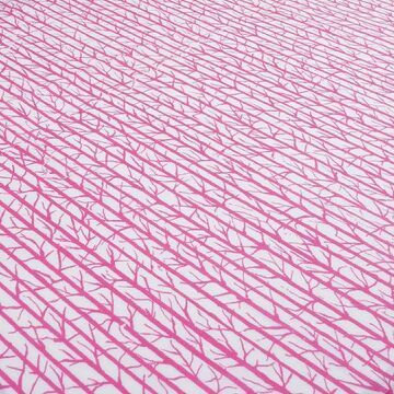 Pink & White Abstract Printed Pure Cotton Fabric