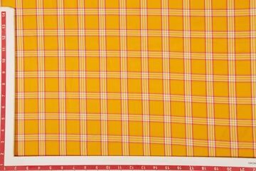 Precut Of 1 Meter Of Yellow Checks Rayon Yarn Dyed Twill Fabric