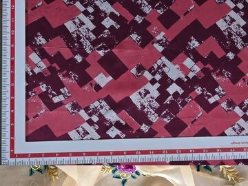Precut Of 1 Meters Of Multicolor Abstract Modal Satin Fabric