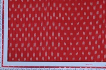 Tomato Red & White Stripes Cotton Ikat Fabric