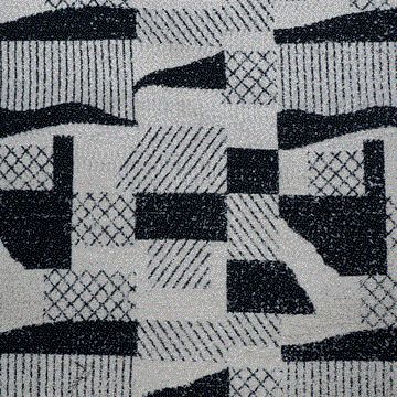 White & Black Abstract Texture Cotton Blend Jacquard Fabric