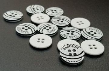 White Circular 4 Hole Polyester Buttons
