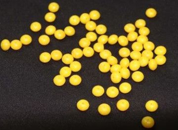 Yellow Flat Circular Fancy Glass Beads