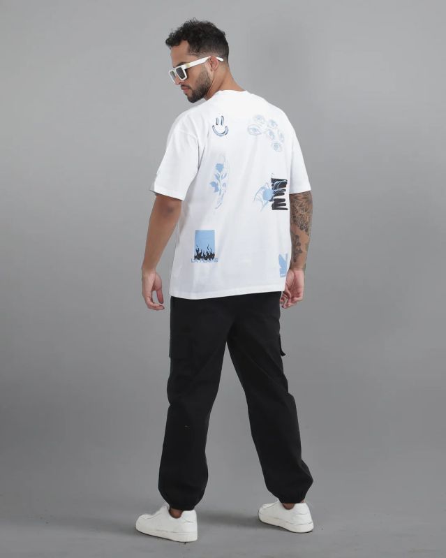 Mens Cannac White Random Shit Oversized T Shirt