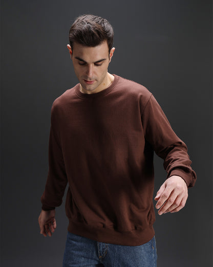 Mens Cannac Coffee Brow Plain Sweatshirt