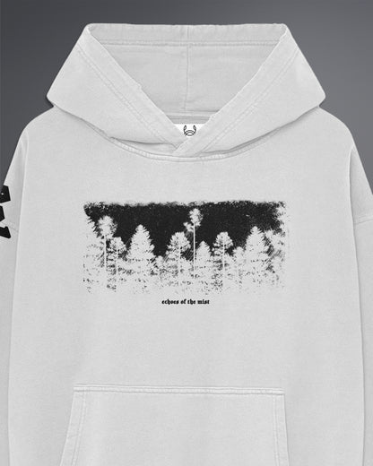 Mens Cannac White Printed Oversized Hoodie