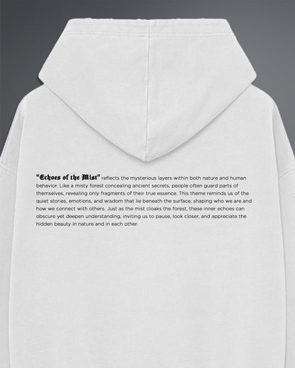 Mens Cannac White Printed Oversized Hoodie