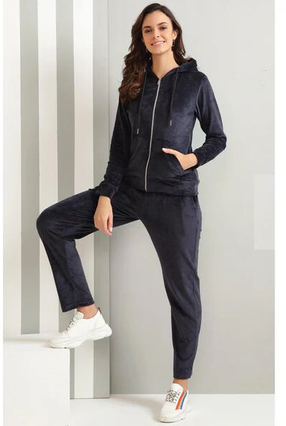 Kayal Blue Track Suit With Hoodie