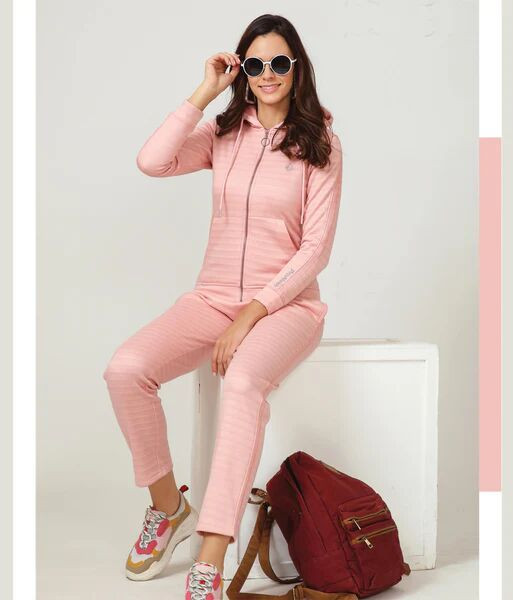 Kayal Pink Track Suit With Hoodie