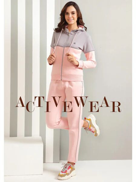 Women Kayal Pink Track Suit With Hoodie