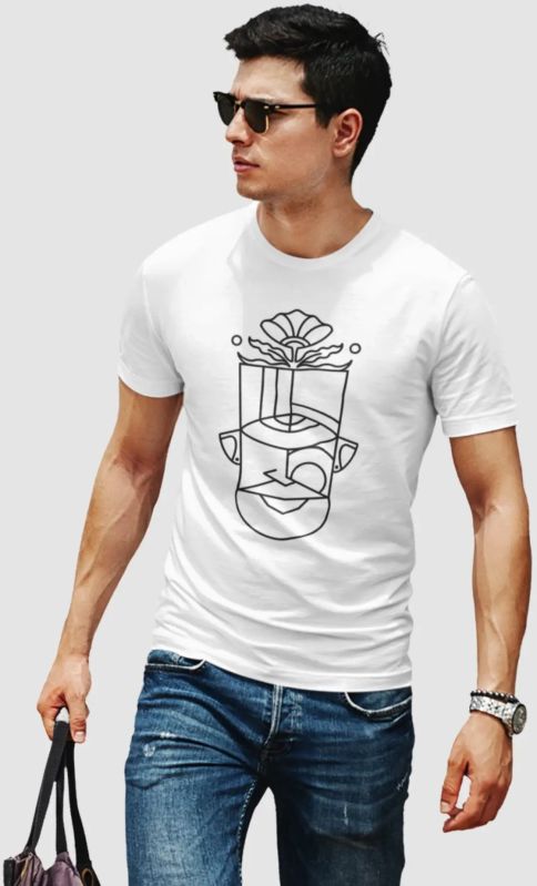 Blily Versatile Printed Mens Cotton T-shirt