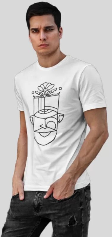 Blily Versatile Printed Mens Cotton T-shirt