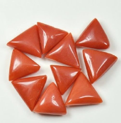 TRIANGULAR SHAPED RED CORAL GEMSTONE