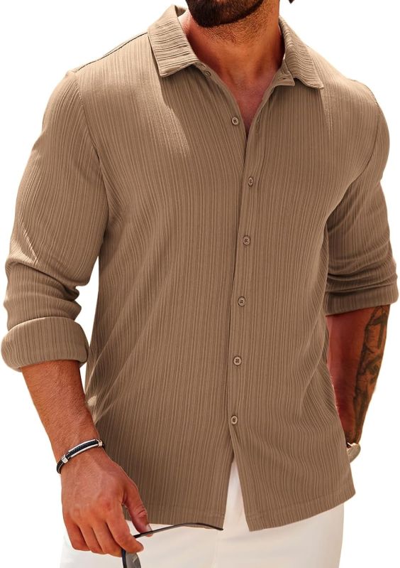 Mens Plain Cotton Slim Fit Shirt