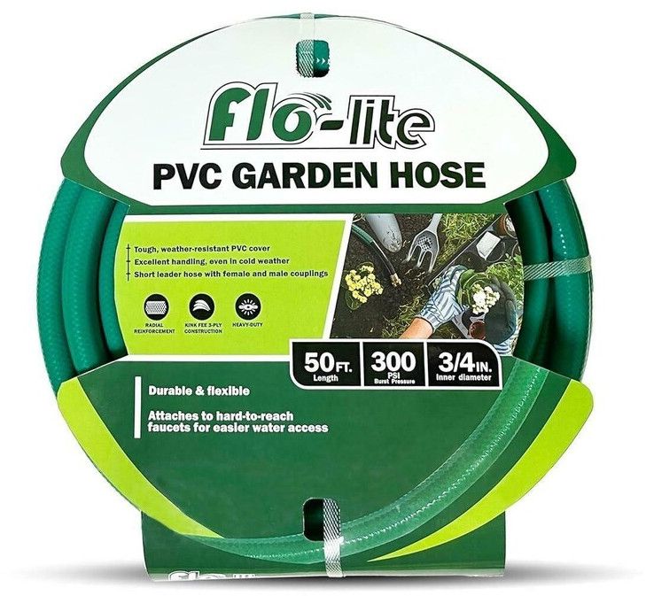 Flo-lite PVC Garden Hose 19mm X15m Green/black Without Fittings (FLW1915WF-GB)