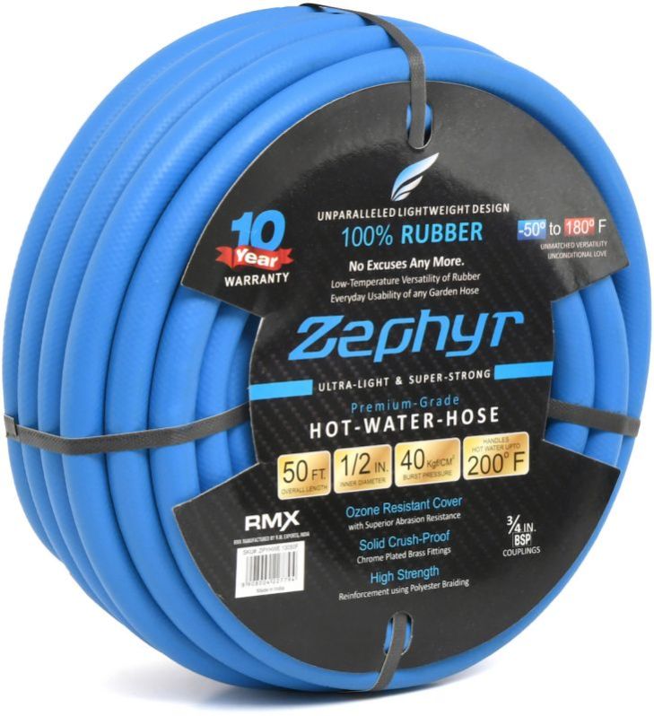 Zephyr Rubber Hot-n-cold Water / Garden Hose 13mmx25m With Fittings (ZW1325)