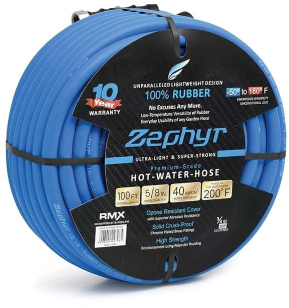 Zephyr Rubber Hot-n-cold Water / Garden Hose 16mm X 30m Without Fittings (ZW1630WF)