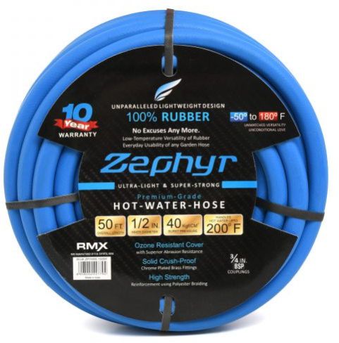 Zephyr Rubber Hot-n-cold Water / Garden Hose 13mmx25m With Fittings (ZW1325)