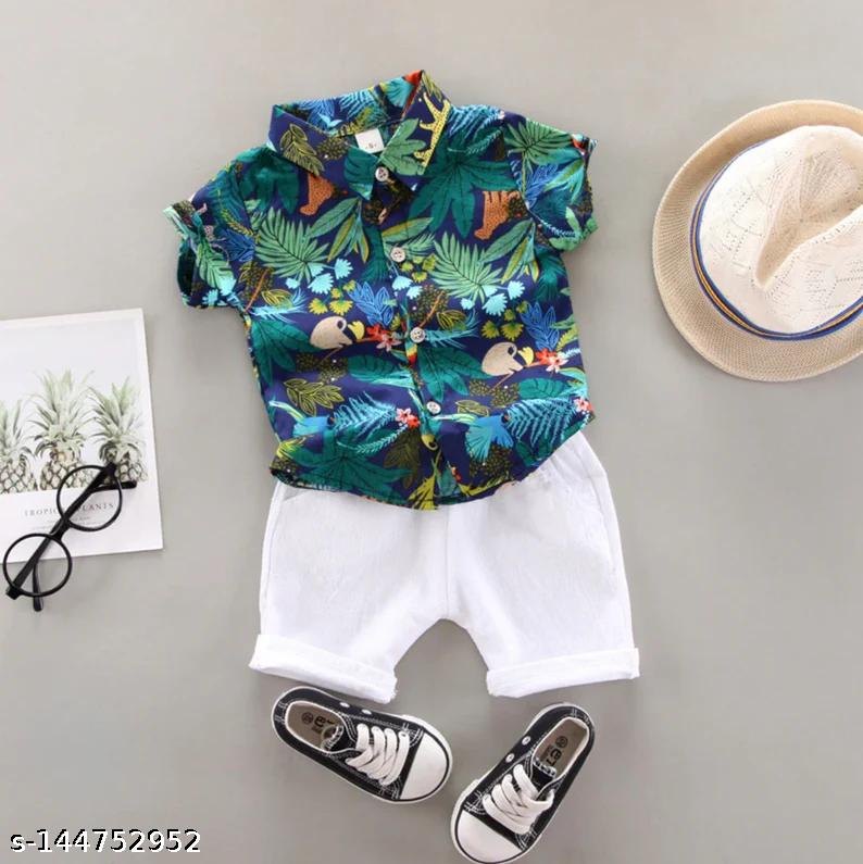 Kids Half Sleeves Shirt With Shorts Set