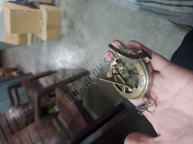 Vintage Round Brass Compass