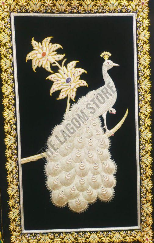 Peacock Hand Embroidered Wall Hanging