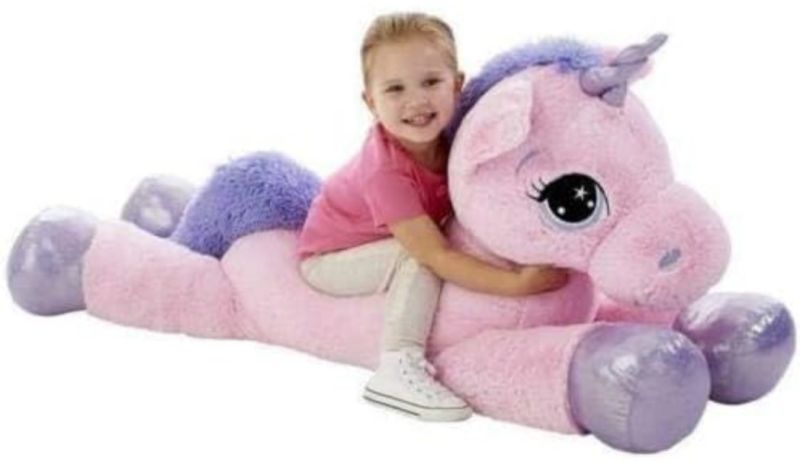 Pink And Purple Fur Unicorn Soft Toy