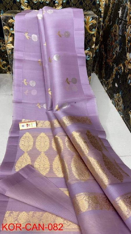 Party Wear Banarasi Cora Organza Silk Sare