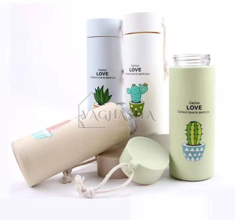 Cactus Love Glass Water Bottle