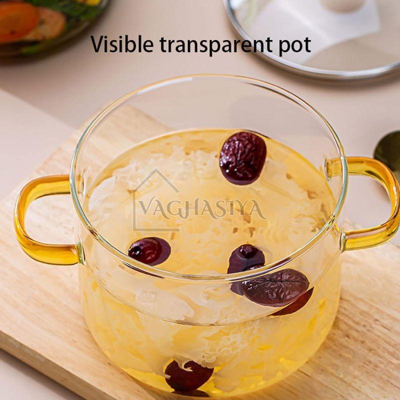 1000 Ml Glass Casserole Deep Round - Oven and Microwave Safe Serving Bowl With Glass Lid