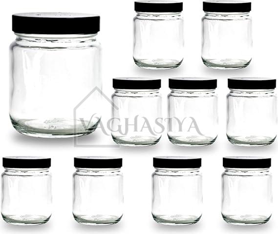 Piramal Glass Jar | Round Jar 500 Ml | For Storage Kitchen | Transparent Containers For Kitchen Masa