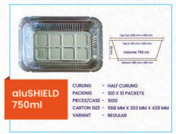 aluShield 750 Ml Aluminum Foil Containers