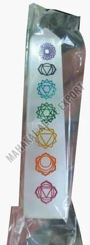 Seven Chakra Engraved Selenite Scale