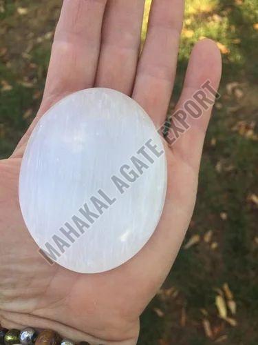 White Selenite Palm Stone