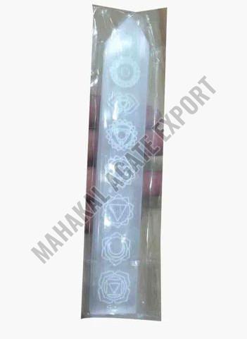 Seven Chakra Engraved Selenite Scale