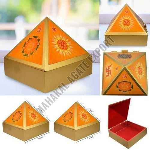 Pyramid Wooden Cash Box