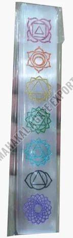 Seven Chakra Engraved Selenite Scale