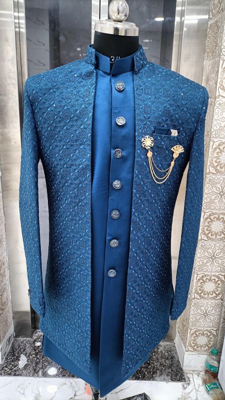 Mens Blue Traditional Sherwani