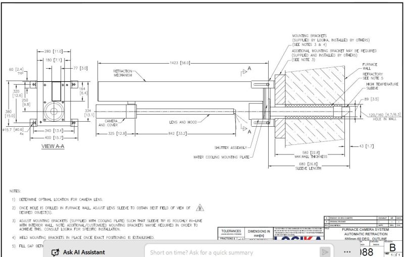 High Temperature Furnace Camera System For Billet Reheating